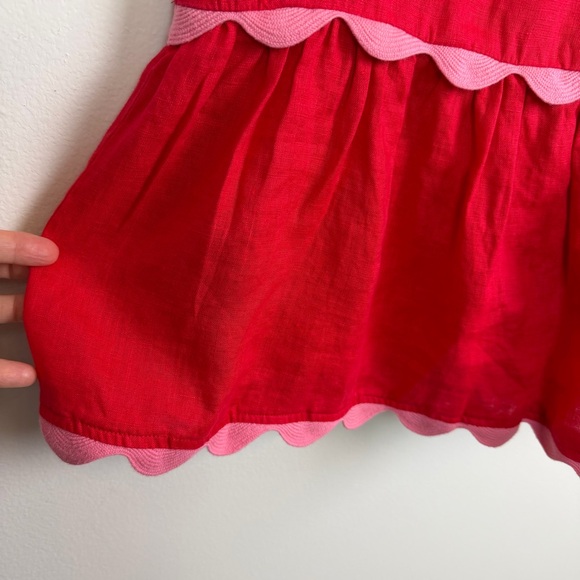 NWT Tuckernuck Hibiscus Red Linen Bella Dress Size S - Picture 9 of 16